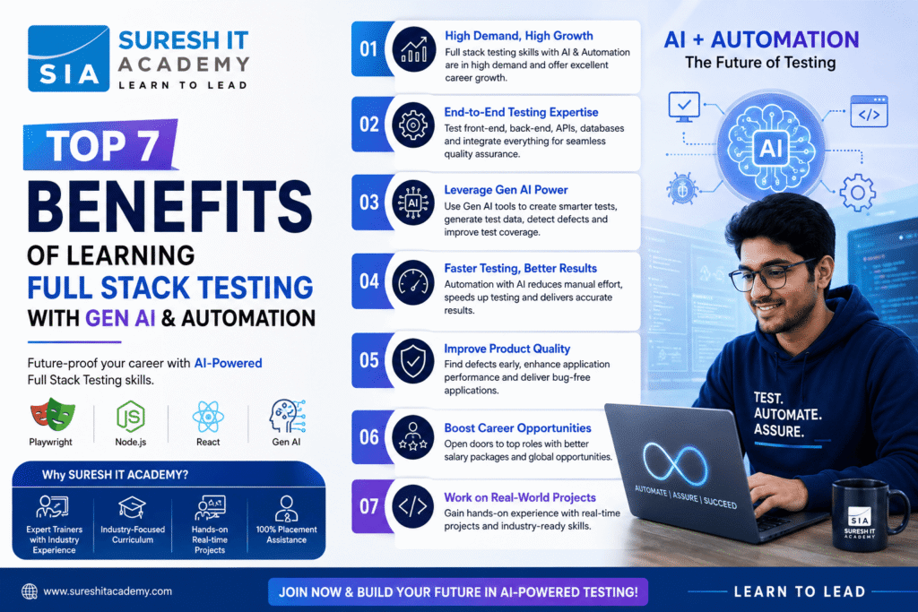 Top 7 Benefits Of Learning Full Stack Testing With Gen Ai & Automation 