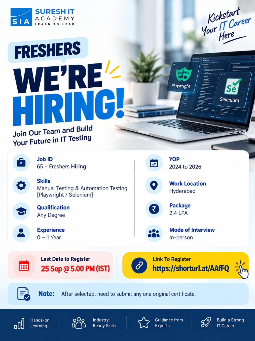 65 — Freshers Hiring