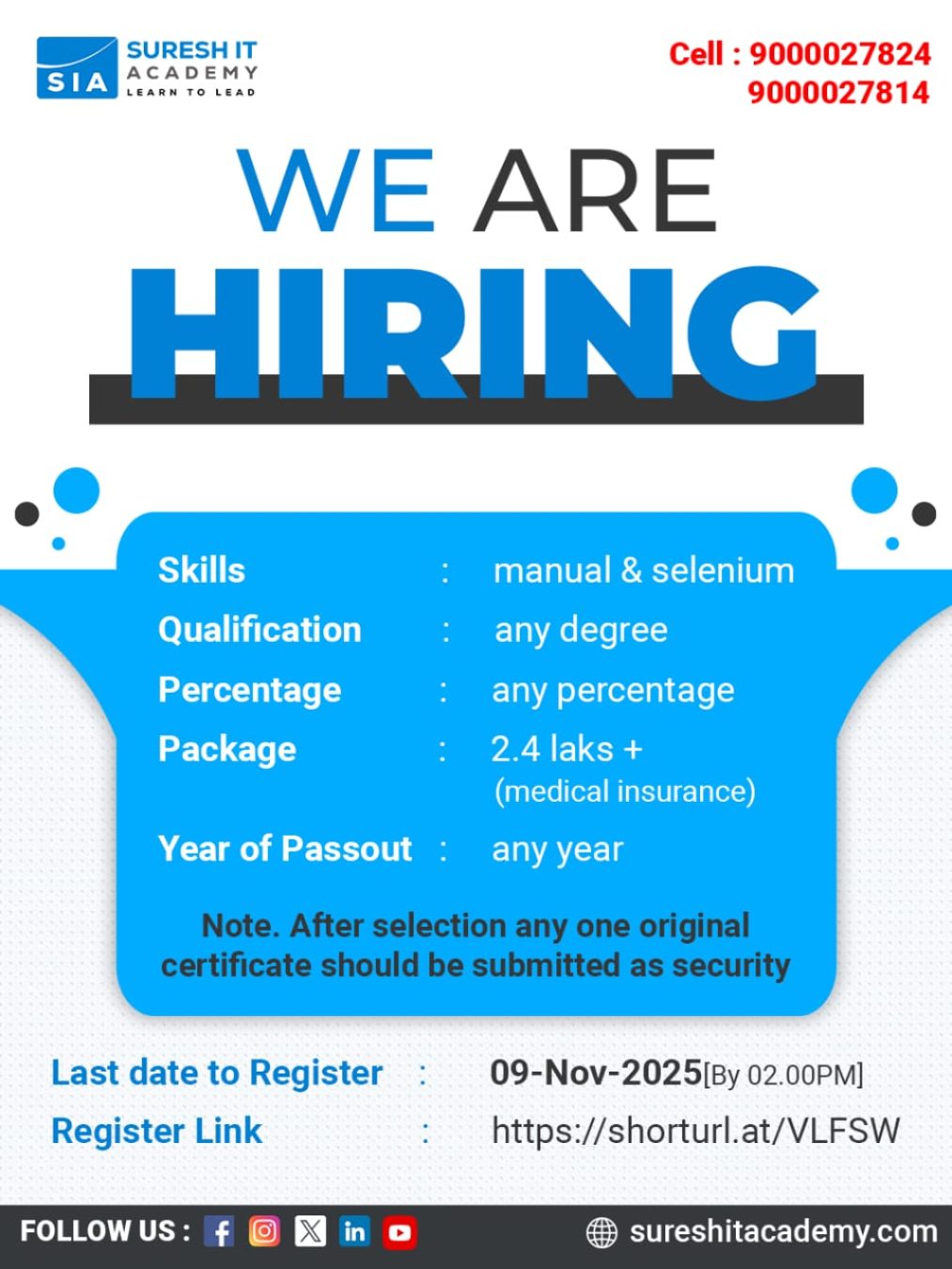 SIA-JOB-ID@19-Freshers Hiring