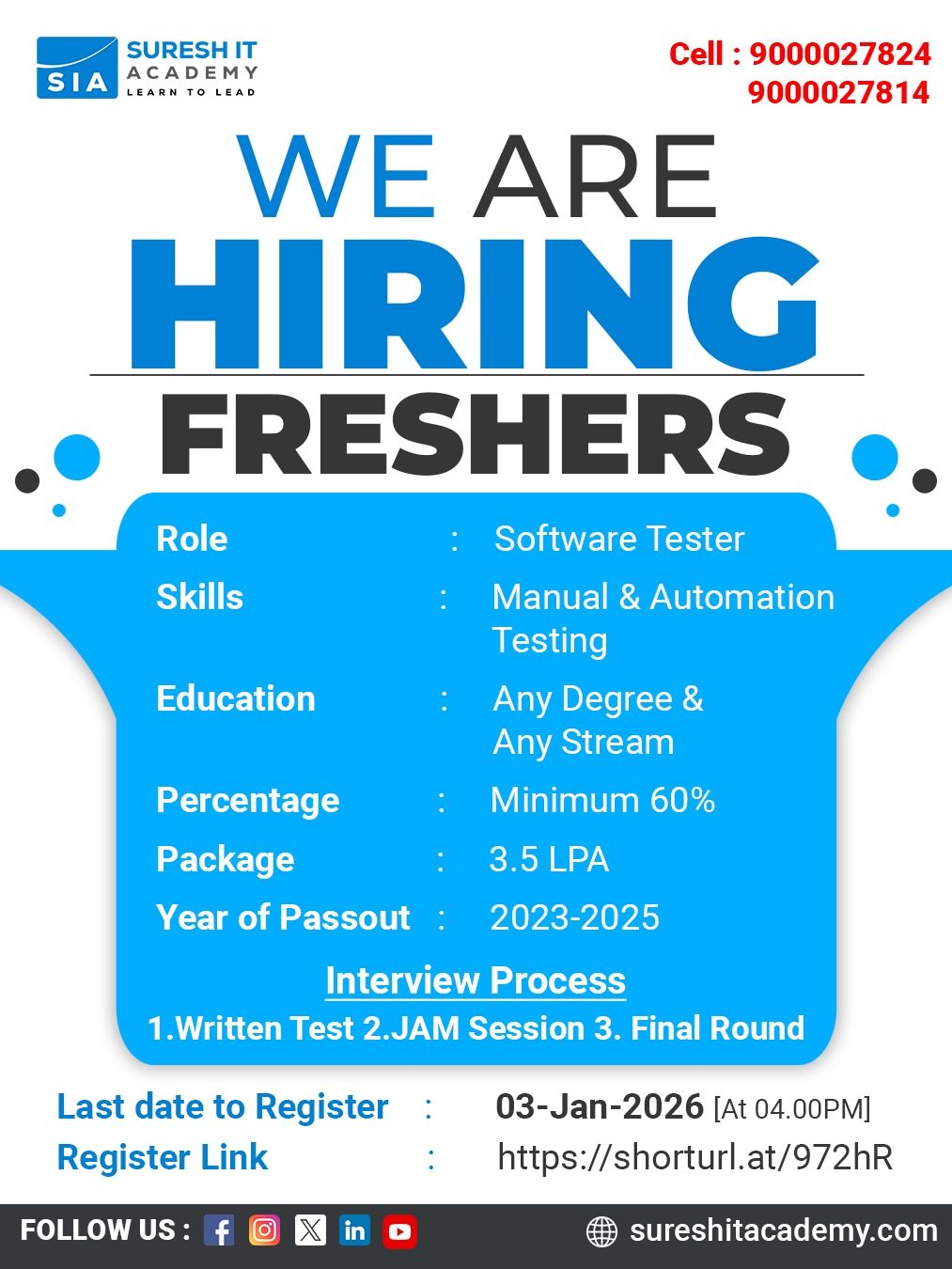 SIA-JOB-ID@23-Freshers Hiring