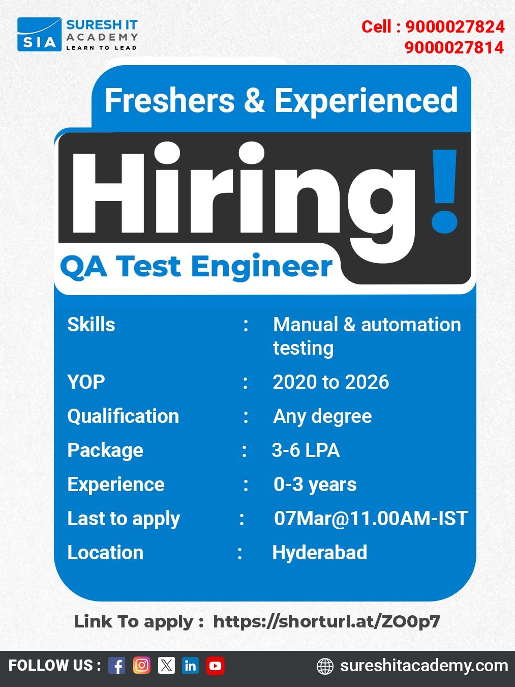 SIA-JOB-ID@27-Freshers Hiring