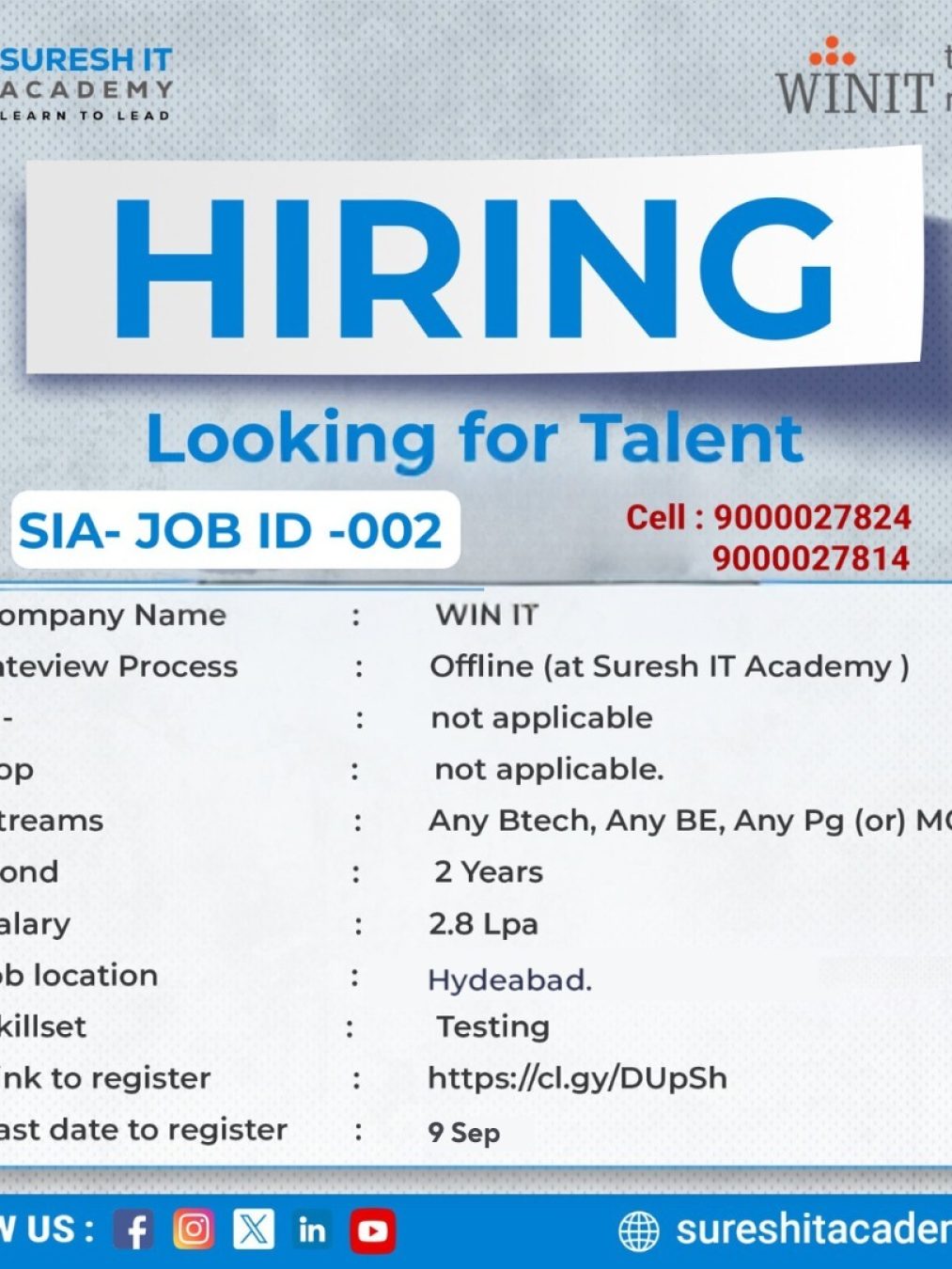 Searching for top talent We’ve teamed up with WIN IT to supercharge your career placements! Get
