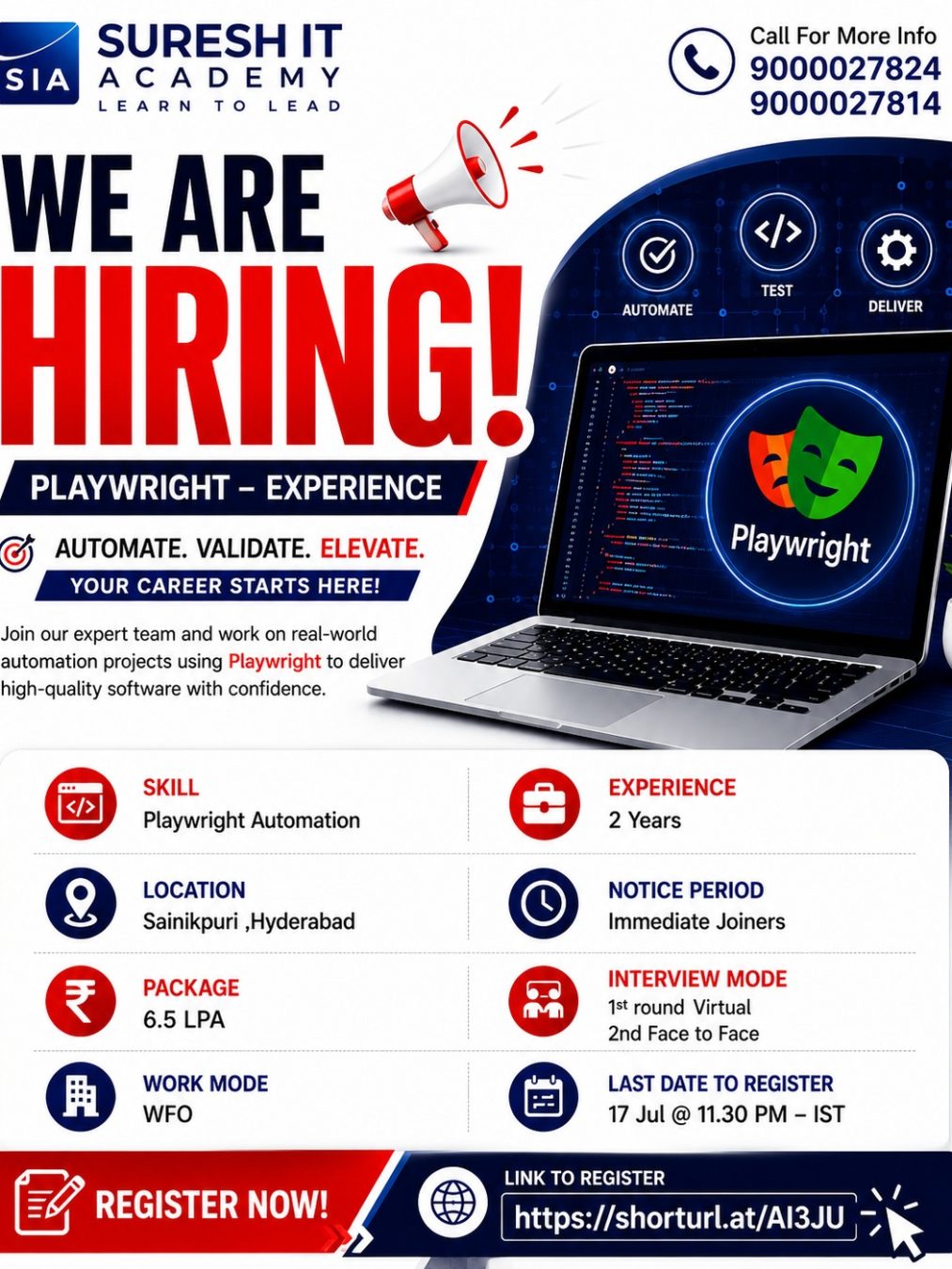 playwright hiring